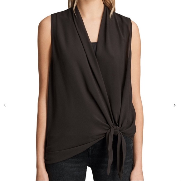 All Saints Ava Tie Top - Picture 1 of 8